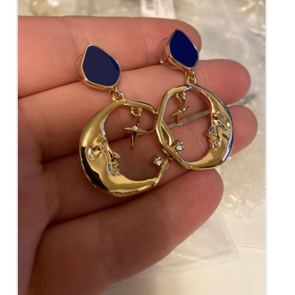 Anthropologie Vintage Gold Moon and Star - Picture 3 of 5